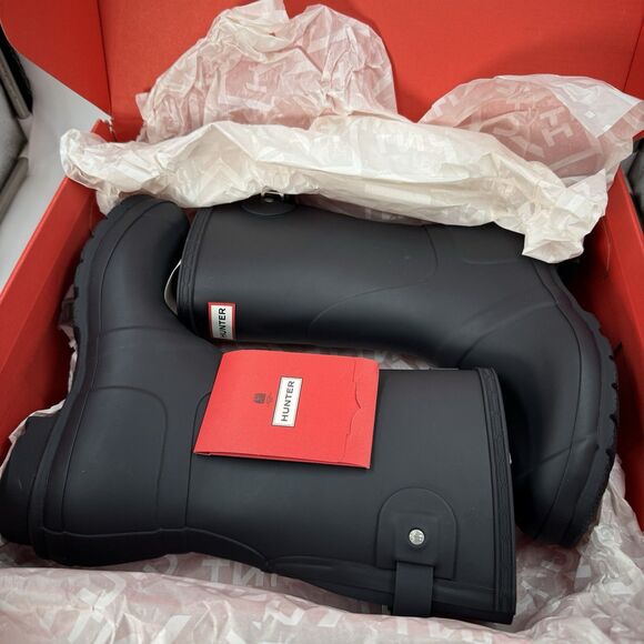 New Hunter Women's Navy Blue Original Short Back Adjustable Rain Boots Size 9 - Picture 14 of 15